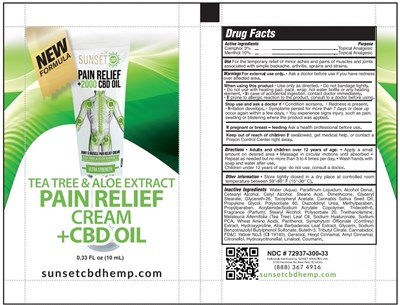 Tea Tree Aloe Tube Sachet (Fd 03100 Sunset   Pain Relief Cream Tea Tree Aloe Sachet 0.33oz 72937 300 33)